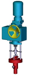 Клапан регулирующий под приварку с электроприводом (MЭО-630/25-0,25У-92К) 1438-20-Р-05 DN 20 PN 37,3 МПа Т280 °С, корпус ст. 20