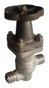 Клапан запорный сильфонный цапковый ручной 14с17п DN 15 PN 1,0 МПа У1, корпус ст. 20, класс герметичности «А» по ГОСТ 9544-2015
