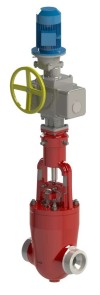 Клапан регулирующий под приварку с электроприводом (795-ЭР-0-V) 976-250-ЭБ-01 DN 250 PN 23,5 МПа Т250 °С, корпус ст. 20ГСЛ