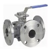 Кран шаровой разборный трехходовой неполнопроходной фланцевый ручной КШ-Р.ТХ.НП.Ф.Р.НХИ.040/032.040.04.УХЛ1 DN 40/32 PN 4,0 МПа, корпус ст. 10Х17Н13М2Т, класс герметичности «А» по ГОСТ 9544-2015
