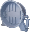 Клапан обратный поворотный с демпфером фланцевый 19с20р DN 1000 PN 1,6 МПа У1, корпус ст. 20