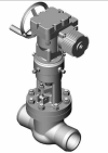 Задвижка запорная под приварку с электроприводом (AUMA SA10.2-F10-380/50/3-22) 1511-80-ЭД DN 80 PN 10,0 МПа Т450 °С, корпус ст. 15ГС