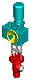 Клапан регулирующий под приварку с электроприводом (МЭО-630/25-0,25У-92К) 879-65-Р DN 65 PN 23,5 МПа Т250 °С, корпус ст. 20