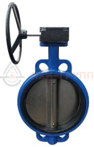 Дисковый затвор поворотный с симметричным диском и уплотнением из эластомера межфланцевый с гладкими проушинами двусторонний с редуктором ЗДП-СДУЭ.МФГП.ДС.РД.НХИ.700.010.03.05.06.У3.1 DN 700 PN 1 МПа