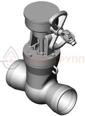 Запорная задвижка под приварку с коническим редуктором 2с-29-3Н DN 250 PN 10 МПа Т450 °С, корпус ст. 25Л
