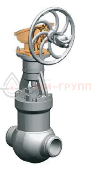 Запорная задвижка под приварку с коническим редуктором 1012-150-КЗ DN 150 PN 23,5 МПа Т250 °С, корпус ст. 15ГС