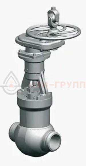 Запорная задвижка под приварку с цилиндрическим редуктором 1012-150-ЦЗ DN 150 PN 23,5 МПа Т250 °С, корпус ст. 15ГС