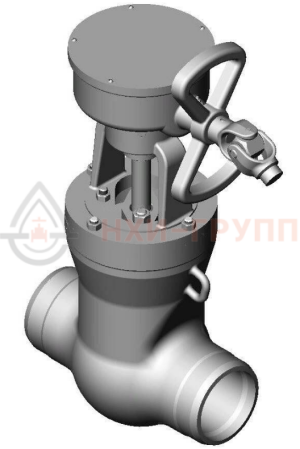 Запорная задвижка под приварку с коническим редуктором 2с-27-2Н DN 200 PN 6,3 МПа Т425 °С, корпус ст. 25Л