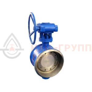 Дисковый затвор поворотный с тройным эксцентриситетом под приварку двусторонний с редуктором ЗДП-ТЭ.П.ДС.РД.НХИ.250.025.07.02.02.ХЛ1 DN 250 PN 2,5 МПа