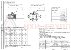 Шаровой кран разборный проходной полнопроходной муфтовый ручной КШ-Р.П.ПП.М.Р.НХИ.015.025.03.УХЛ1 DN 15 PN 2,5 МПа, корпус ст. 12Х18Н10Т, класс герметичности «А» по ГОСТ 9544-2015