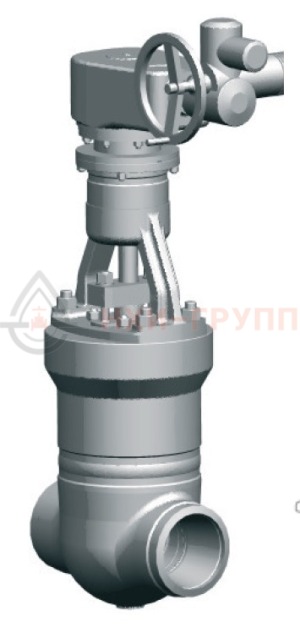 Запорная задвижка под приварку с электроприводом (SA16.2/GK40.2-F40-380/50/3-22) 881-250-ЭД DN 250 PN 25 МПа Т545 °С, корпус ст. 15Х1М1ФЛ