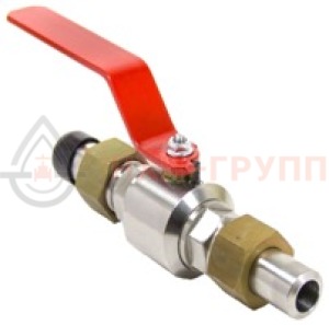 Шаровой кран разборный проходной полнопроходной штуцерно-ниппельный ручной КШ-Р.П.ПП.ШН.Р.НХИ.020.040.03.УХЛ1 DN 20 PN 4 МПа, корпус ст. 12Х18Н10Т, класс герметичности «А» по ГОСТ 9544-2015