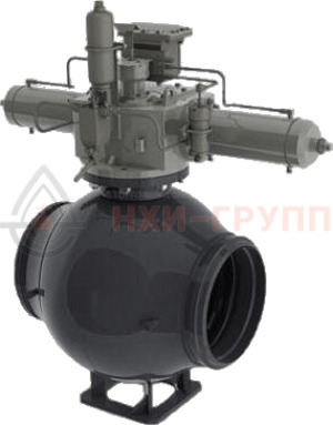 Кран шаровой полнопроходной под приварку с пневмогидроприводом 11лс(6)768п1 DN 300 PN 8,0 МПа ХЛ1, корпус ст.  09Г2С, класс герметичности «А» по ГОСТ 9544-2015 (газ)