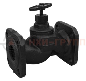 Запорный клапан сальниковый фланцевый ручной 15кч19п DN 50 PN 1,6 МПа У3, корпус чугун, класс герметичности «С» по ГОСТ 9544-2015