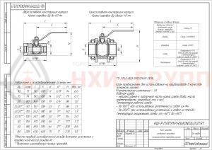 Шаровой кран разборный проходной полнопроходной муфтовый ручной КШ-Р.П.ПП.М.Р.НХИ.020.040.01.У DN 20 PN 4 МПа, корпус ст. 20, класс герметичности «А» по ГОСТ 9544-2015