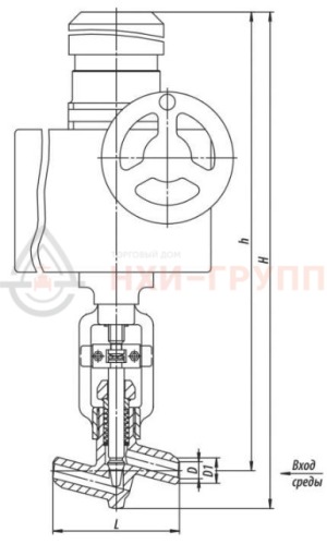 регулирующий клапан под приварку с электроприводом (ПЭМ-А29У) 10с-5-2Э DN 20 PN 25 МПа Т350 °С, корпус ст. 20