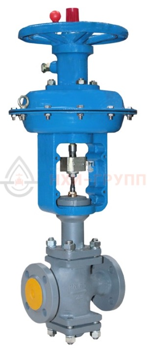регулирующий клапан двухседельный фланцевый "до себя" нормально закрытый 25нж50нж DN 80 PN 6,3 МПа УХЛ1 (Kvy - 160? м?/ч) с МИМ, корпус сталь 12Х18Н9ТЛ