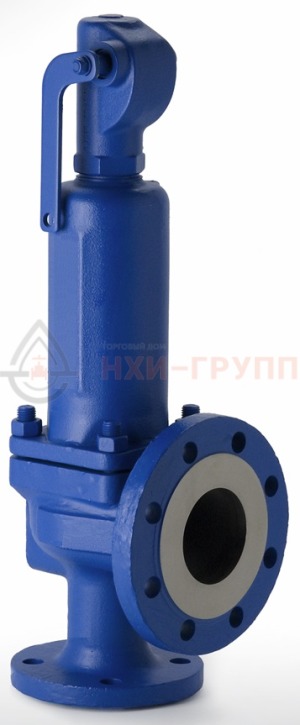 Предохранительный клапан пружинный сальниковый фланцевый с приспособлением для принудительного открытия СППК4Р 50-16 17лс17нж DN 50/80 PN 1,6/0,6 МПа ХЛ1, корпус ст. 20ГЛ, класс герметичности «В» по ГОСТ 9544-2015