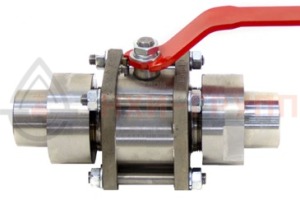 Шаровой кран разборный проходной полнопроходной штуцерно-ниппельный ручной КШ-Р.П.ПП.ШН.Р.НХИ.040.100.03.УХЛ1 DN 40 PN 10 МПа, корпус ст. 12Х18Н10Т, класс герметичности «А» по ГОСТ 9544-2015