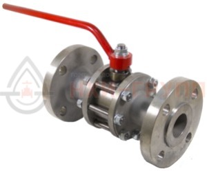 Шаровой кран разборный проходной полнопроходной фланцевый ручной КШ-Р.П.ПП.Ф.Р.НХИ.080.025.04.УХЛ1 DN 80 PN 2,5 МПа, корпус ст. 10Х17Н13М2Т, класс герметичности «А» по ГОСТ 9544-2015