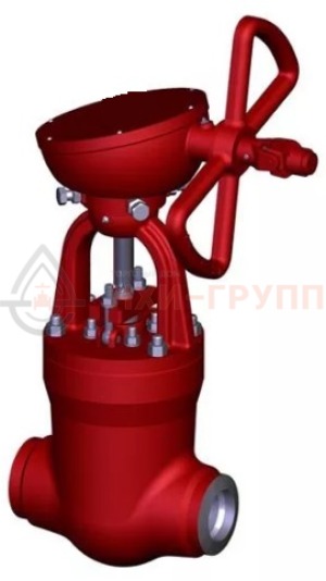 Запорная задвижка под приварку с коническим редуктором 882-250-КЗП DN 250 PN 23,5 МПа Т250 °С, корпус ст. 15ГС