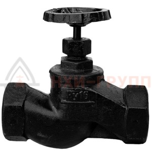 Запорный клапан сальниковый муфтовый ручной 15кч33п DN 40 PN 1,6 МПа У3, корпус чугун, класс герметичности «С» по ГОСТ 9544-2015