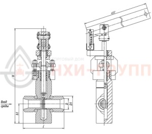 регулирующий клапан под приварку с электроприводом (МЭО-630/25-0,25У-92К) 808-65-РВ DN 65 PN 9,8 МПа Т540 °С, корпус ст. 12Х1МФ