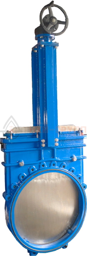 Задвижка шиберная ножевая с невыдвижным шпинделем межфланцевая с редуктором ЗШ-ДСГ.МФ.ДС.РН.НХИ.600.004.01.02.У3 DN 600 PN 0,4 МПа, корпус чугун, нож - ст. 08Х18Н10, уплотнение - NBR, нож - ст. 08Х18Н10, уплотнение - NBR,  класс герметичности «А» по ГОСТ 9544-2015