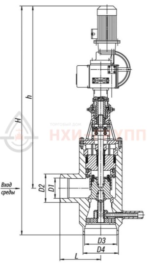 регулирующий клапан под приварку с электроприводом (ПЭМ-Б2У) 18с-8-2-01Э DN 150 PN 13,7 МПа Т560 °С, корпус ст. 12Х1МФ