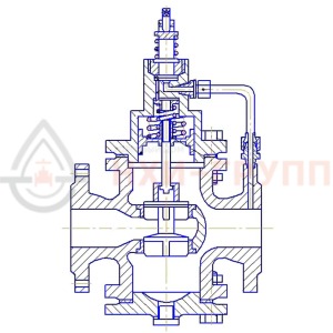 Регулятор давления фланцевый "до себя" нормально закрытый 21ч13нж DN 50 PN 1,6 МПа У3, корпус чугун