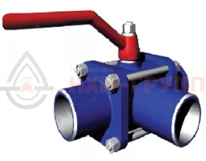Шаровой кран разборный трехходовой полнопроходной под приварку ручной КШ-Р.ТХ.ПП.П.Р.НХИ.015.016.01.У DN 15 PN 1,6 МПа, корпус ст. 20, класс герметичности «А» по ГОСТ 9544-2015