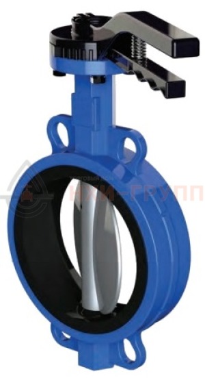 Дисковый затвор поворотный с симметричным диском и уплотнением из эластомера межфланцевый с гладкими проушинами двусторонний ручной ЗДП-СДУЭ.МФГП.ДС.Р.НХИ.040.016.03.03.04.УХЛ1 DN 40 PN 1,6 МПа