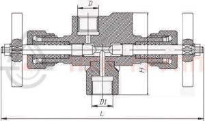 Клапан (вентиль) трехходовой под приварку ручной Т-203нж DN 10 PN 10 МПа Т560 °С, корпус ст. 12Х18Н10Т