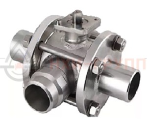 Шаровой кран разборный трехходовой полнопроходной под приварку с редуктором КШ-Р.ТХ.ПП.П.РД.НХИ.150.016.03.УХЛ1 DN 150 PN 1,6 МПа, корпус ст. 12Х18Н10Т, класс герметичности «А» по ГОСТ 9544-2015