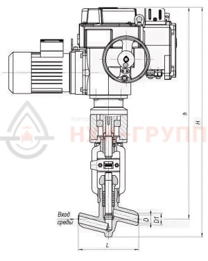 Запорный клапан (вентиль) под приварку с электроприводом (MODACT MON 52030.22E2N) 998-20-ЭК DN 20 PN 37,3 МПа Т280 °С, корпус ст. 20