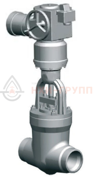 Запорная задвижка под приварку с электроприводом (MODACT MON 52034.3222N) 1120-100-ЭК DN 100 PN 37,3 МПа Т280 °С, корпус ст. 20
