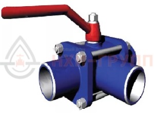 Шаровой кран разборный трехходовой неполнопроходной под приварку ручной КШ-Р.ТХ.НП.П.Р.НХИ.100/080.025.02.ХЛ1 DN 100/80 PN 2,5 МПа, корпус ст. 09Г2С, класс герметичности «А» по ГОСТ 9544-2015