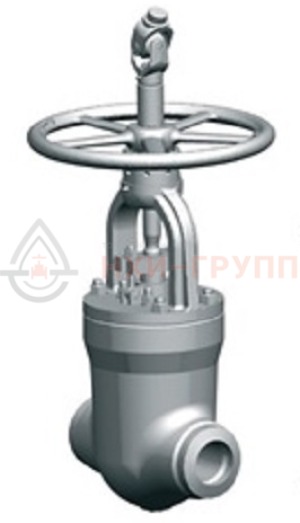 Запорная задвижка под приварку ручная 1016-250-М DN 250 PN 10 МПа Т450 °С, корпус ст. 15ГС