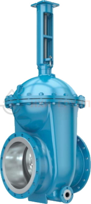 Задвижка  клиновая с гуммированным клином литая фланцевая с редуктором 31с542р DN 800 PN 1,0 МПа У1, корпус - ст. 20Л, уплотнение - EPDM, класс герметичности «А» по ГОСТ 9544-2015