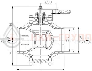 регулирующий клапан под приварку с электроприводом (МЭОФ 250/25-0,25У-99К) Т-137бмэ DN 250 PN 10 МПа Т300 °С, корпус ст. 25Л