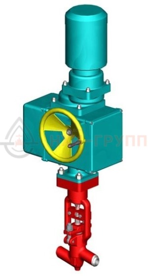 Запорный клапан (вентиль) под приварку с электроприводом (ПЭМ-А12М У2) 1с-15-1ЭЧ DN 10 PN 25,0 МПа Т545 °С, корпус ст. 12Х1МФ