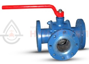 Шаровой кран разборный трехходовой полнопроходной фланцевый ручной КШ-Р.ТХ.ПП.Ф.Р.НХИ.015.100.01.У DN 15 PN 10 МПа, корпус ст. 20, класс герметичности «А» по ГОСТ 9544-2015