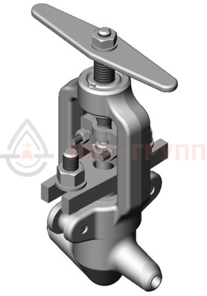 Запорный клапан (вентиль) под приварку ручной 1с-11-1М DN 10 PN 10,0 МПа Т450 °С, корпус ст. 20