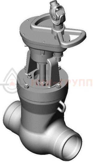 Запорная задвижка под приварку с цилиндрическим редуктором Т-116бс DN 150 PN 10 МПа Т450 °С, корпус ст. 25Л