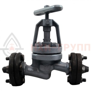 Клапан запорный сальниковый фланцевый ручной 15с52нж10 DN 32 PN 6,3 МПа У1, корпус ст. 25Л, класс герметичности «А» по ГОСТ 9544-2015, в комплекте с ответными фланцами Cт. 20 ГОСТ 33259-2015, крепежом и прокладками