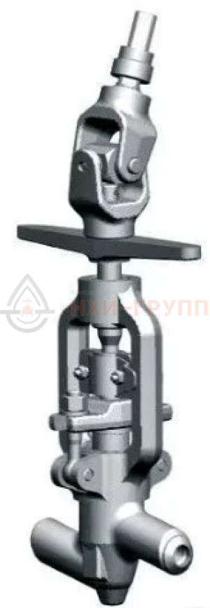 Запорный клапан (вентиль) под приварку с маховиком и шарнирной муфтой 998-20-Г DN 20 PN 37,3 МПа Т280 °С, корпус ст. 20