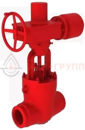 Запорная задвижка под приварку с электроприводом (854-Э-0) 880-350-ЭЛ DN 350 PN 37,3 МПа Т280 °С, корпус ст. 20ГСЛ