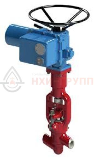 Запорный клапан (вентиль) под приварку с электроприводом (ГЗ-А.100/24 У1) 1с-11-3ЭГ DN 20 PN 10,0 МПа Т425 °С, корпус ст. 20