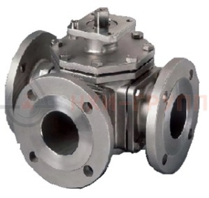 Шаровой кран разборный трехходовой полнопроходной фланцевый с редуктором КШ-Р.ТХ.ПП.Ф.РД.НХИ.150.160.03.УХЛ1 DN 150 PN 16 МПа, корпус ст. 12Х18Н10Т, класс герметичности «А» по ГОСТ 9544-2015