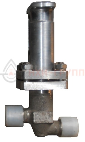 Запорный клапан сильфонный цапковый под электропривод 14нж917п DN 15 PN 1 МПа УХЛ1, корпус ст. 12Х18Н10Т, класс герметичности «В» по ГОСТ 9544-2015